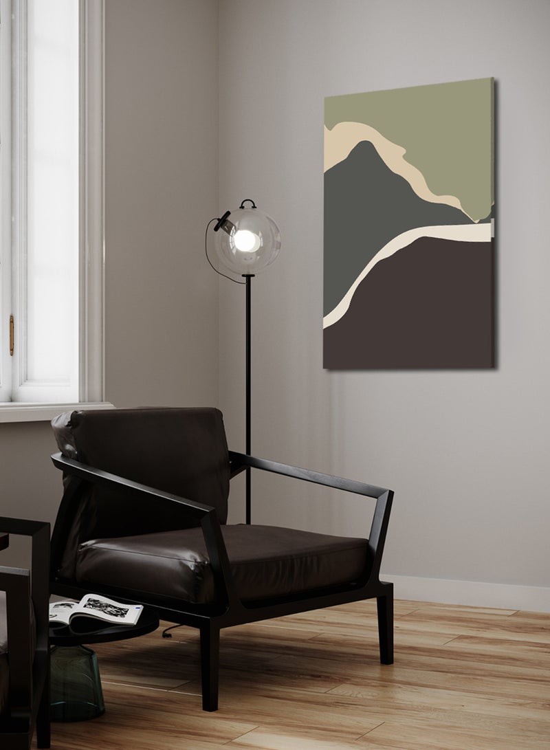 LOWHA Canvas Wall Art Stretched Over Wooden Frame with Mountains Painting - Image 3