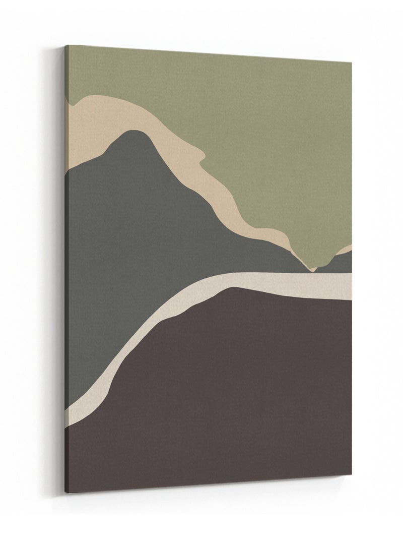 LOWHA Canvas Wall Art Stretched Over Wooden Frame with Mountains Painting - Image 4