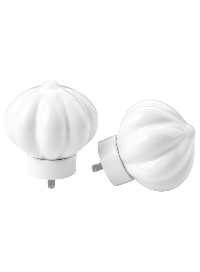 Zaboon Finials, 1 Pair, White - Image 1