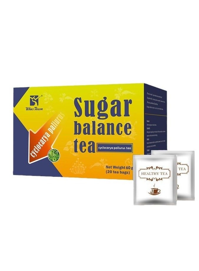 وينز تاون شاي سيكلوكاريا باليوروس، شاي توازن السكر، لون زاهي، طعم مهدئ، شاي صحي لخفض نسبة السكر في الدم، 3 غرامات * 20 كيسًا - Image 3