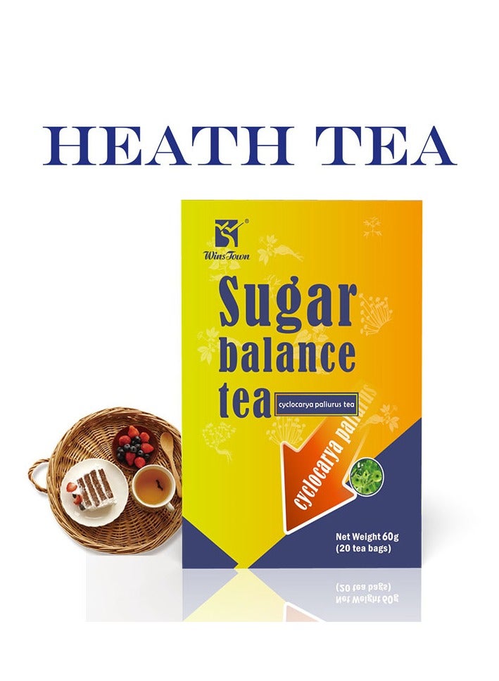 وينز تاون شاي سيكلوكاريا باليوروس، شاي توازن السكر، لون زاهي، طعم مهدئ، شاي صحي لخفض نسبة السكر في الدم، 3 غرامات * 20 كيسًا - Image 4