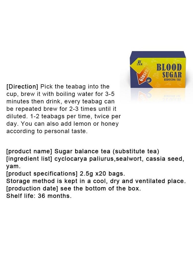 وينز تاون شاي سيكلوكاريا باليوروس، شاي توازن السكر، لون زاهي، طعم مهدئ، شاي صحي لخفض نسبة السكر في الدم، 3 غرامات * 20 كيسًا - Image 5