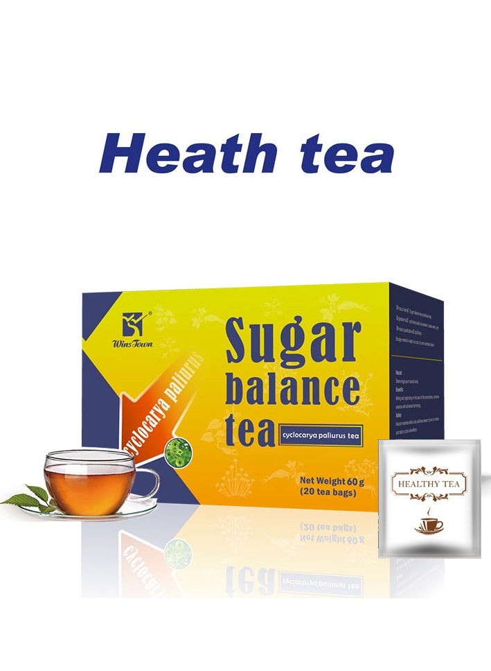 وينز تاون شاي سيكلوكاريا باليوروس، شاي توازن السكر، لون زاهي، طعم مهدئ، شاي صحي لخفض نسبة السكر في الدم، 3 غرامات * 20 كيسًا - Image 2