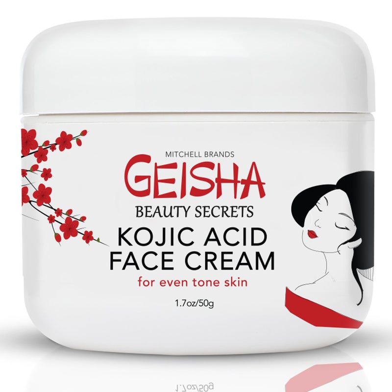 Geisha كريم أوميغيشا حمض كوجيك - 1.7 أونصة سائلة / 50 مل - كريم لتفتيح البشرة للوجه والجسم واليدين - مع حمض الجليكوليك - Image 1