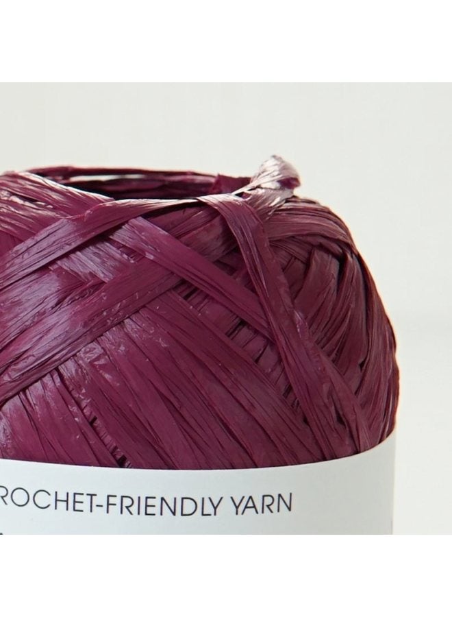 Raffia Line Cotton Straw Hat Bag DIY Crochet Friendly Braided Line ECO RAFFIA-Color:Purple Red  - Image 1