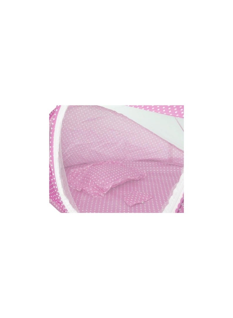 Kids Folding Portable Mosquito Net - Pink 1090 (Assorted Colors) - Image 1