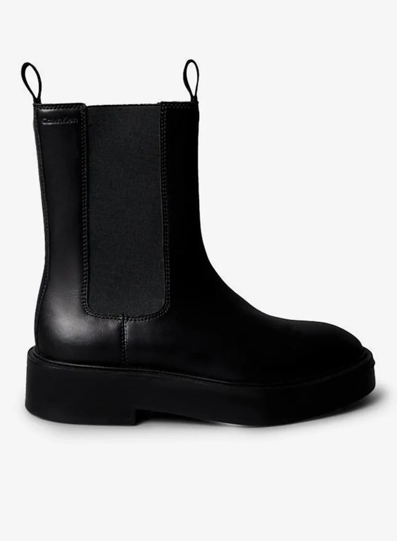 Calvin Klein Jeans Leather Stacked Heel Chelsea Boots