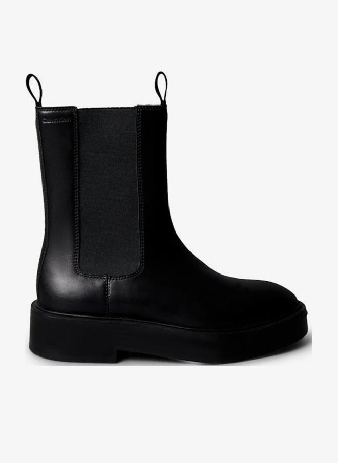 Calvin Klein Jeans Leather Stacked Heel Chelsea Boots - Image 1