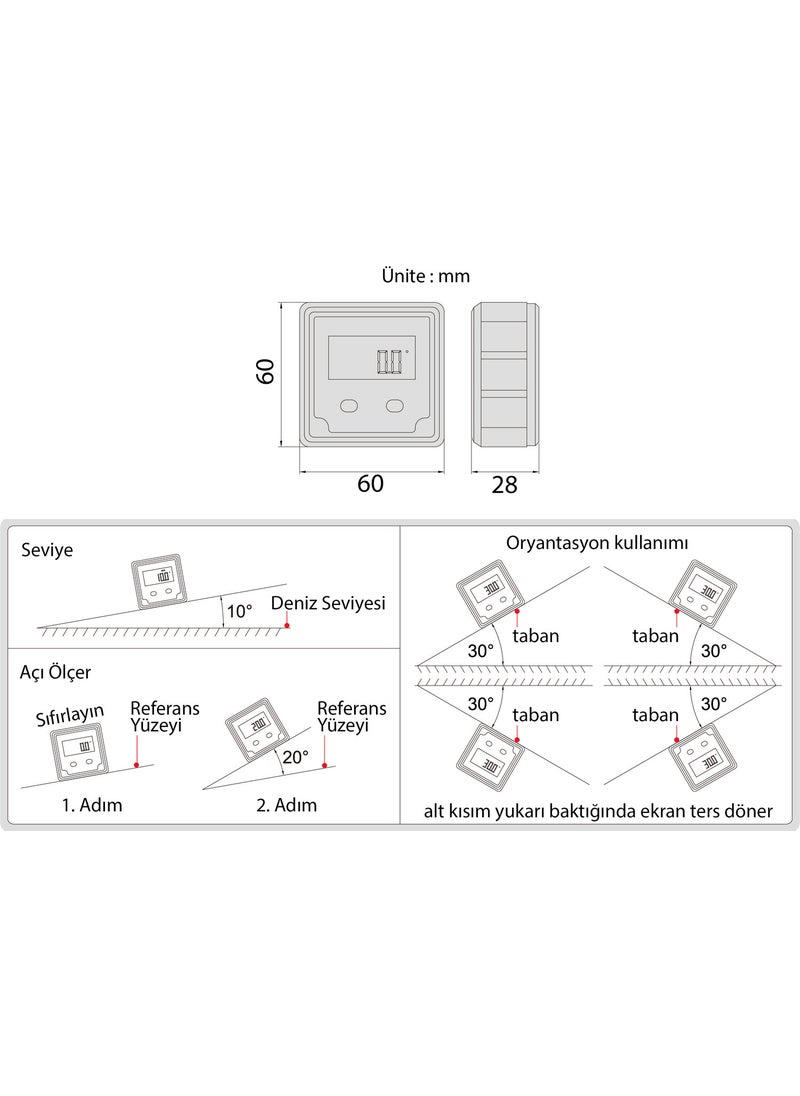 Insize - 2170-1 Digital Scale and Protractor - Image 1