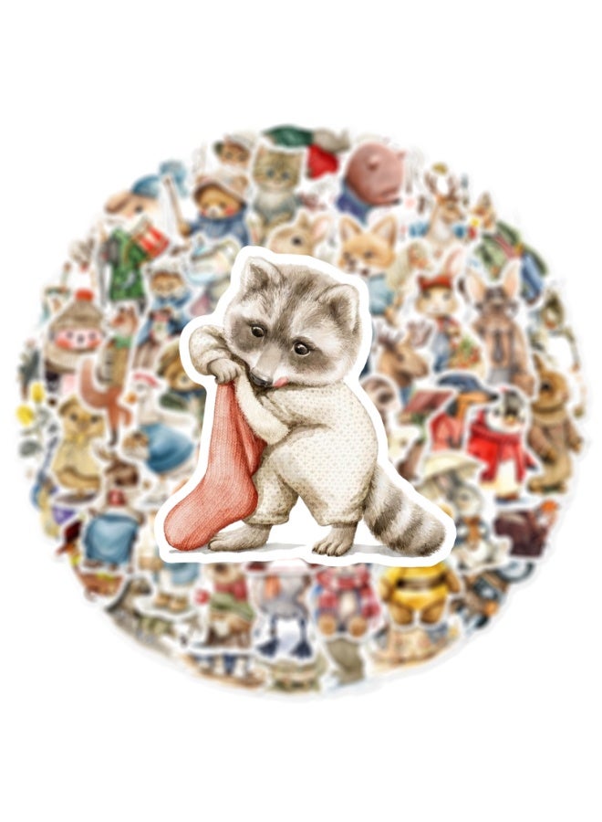 NIBEMINENT 50 Pcs Retro Animals Deco Kit Waterproof Stickers, High Definition Printing Bright Colors, Suitable for Laptop Skateboard Luggage Water Bottle Guitar DIY - Image 3