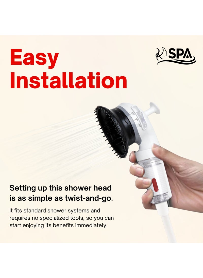 K-HEADSPA Korean Shower Head with Water Filtration System Massage Head, Activated Carbon Filter (ACF) and Vitamin Gel for Scalp Care and Healthier Hair Growth - Rose Scent  - Image 4