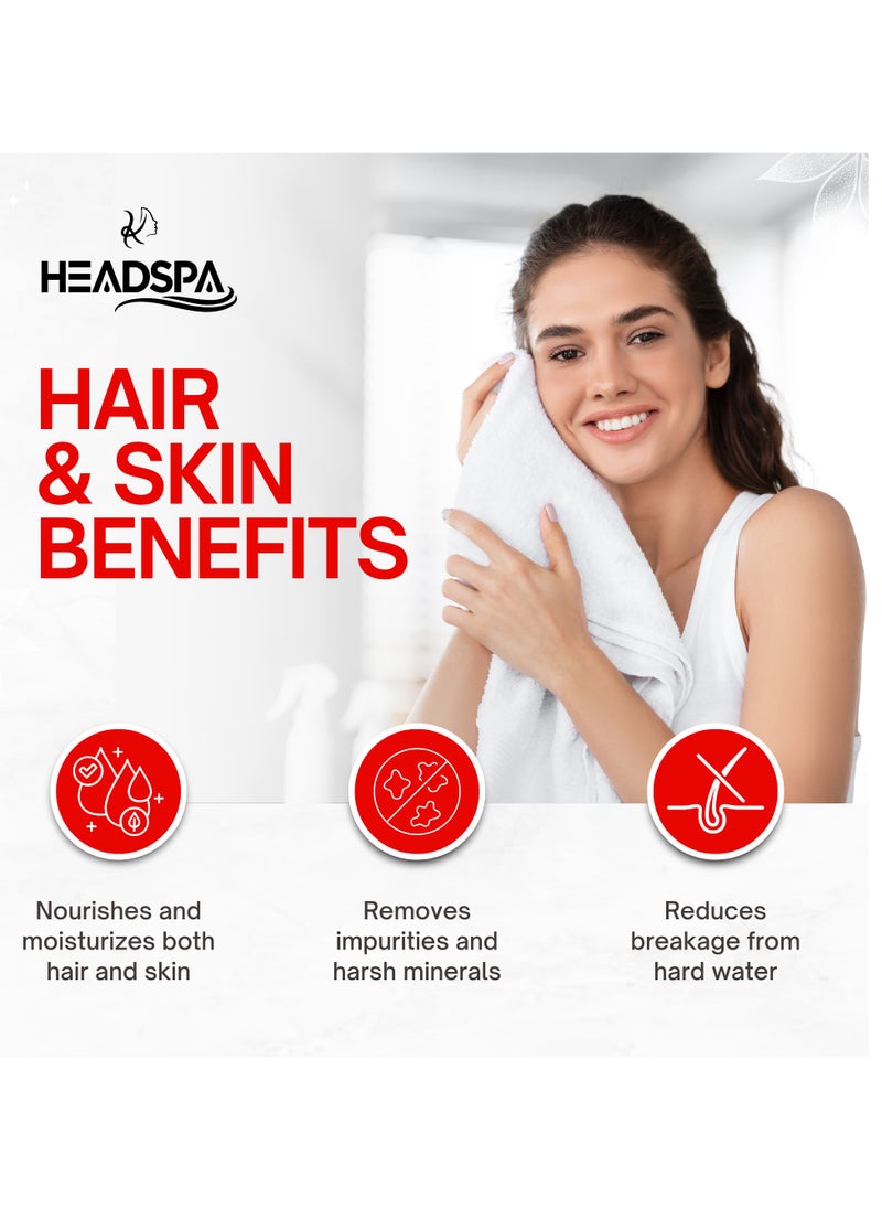 K-HEADSPA Korean Shower Head with Water Filtration System Massage Head, Activated Carbon Filter (ACF) and Vitamin Gel for Scalp Care and Healthier Hair Growth - Rose Scent  - Image 3