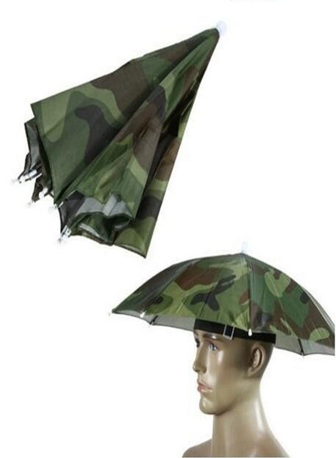 RAINPOPSON Hat Umbrella for Kids Army Color Soft Unbreakable Plastic Hat/Cap Umbrella for Men/Women and Adults UV & Rain Protection Hat Umbrella for Kids boys & Girls (Army) Pack of 1 - Image 3