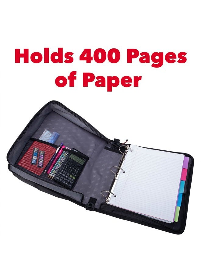 Case it The Universal Zipper Binder - 2 Inch O-Rings - Padded Pocket That Holds up to 13 Inch Laptop/Tablet - Multiple Pockets - 400 Page Capacity - Comes with Shoulder Strap - Mint Blue LT-007 - Image 4