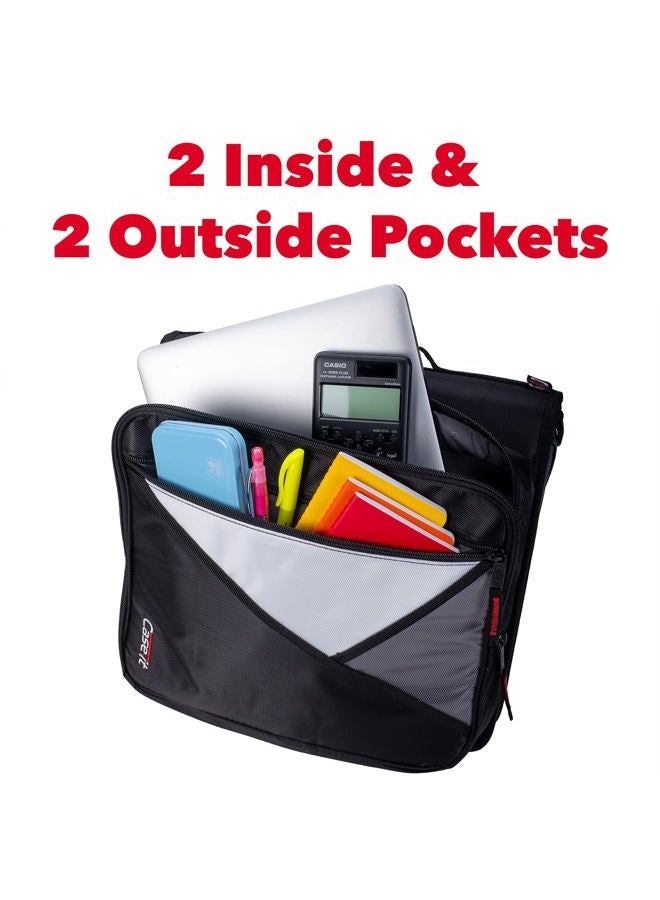 Case it The Universal Zipper Binder - 2 Inch O-Rings - Padded Pocket That Holds up to 13 Inch Laptop/Tablet - Multiple Pockets - 400 Page Capacity - Comes with Shoulder Strap - Mint Blue LT-007 - Image 5