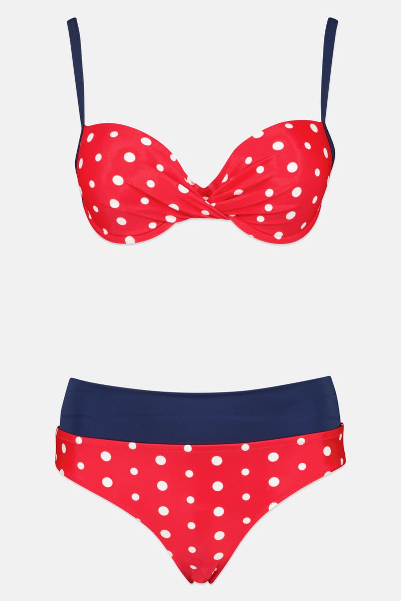 arena Women 2 Pieces Polka Dots Bikini Top And Bottom Set, Multicolor - Image 3