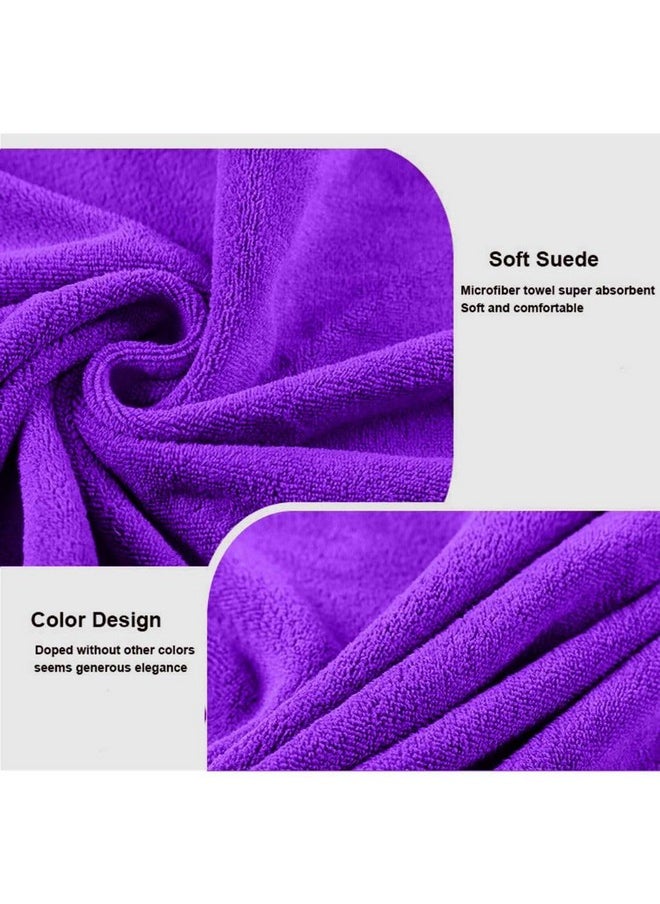 grasshopr Grasshopr - Micro Fiber Gym Sports Face Towel 10 inches x 48 inches (Velvet Feel) (Purple)  - Image 4