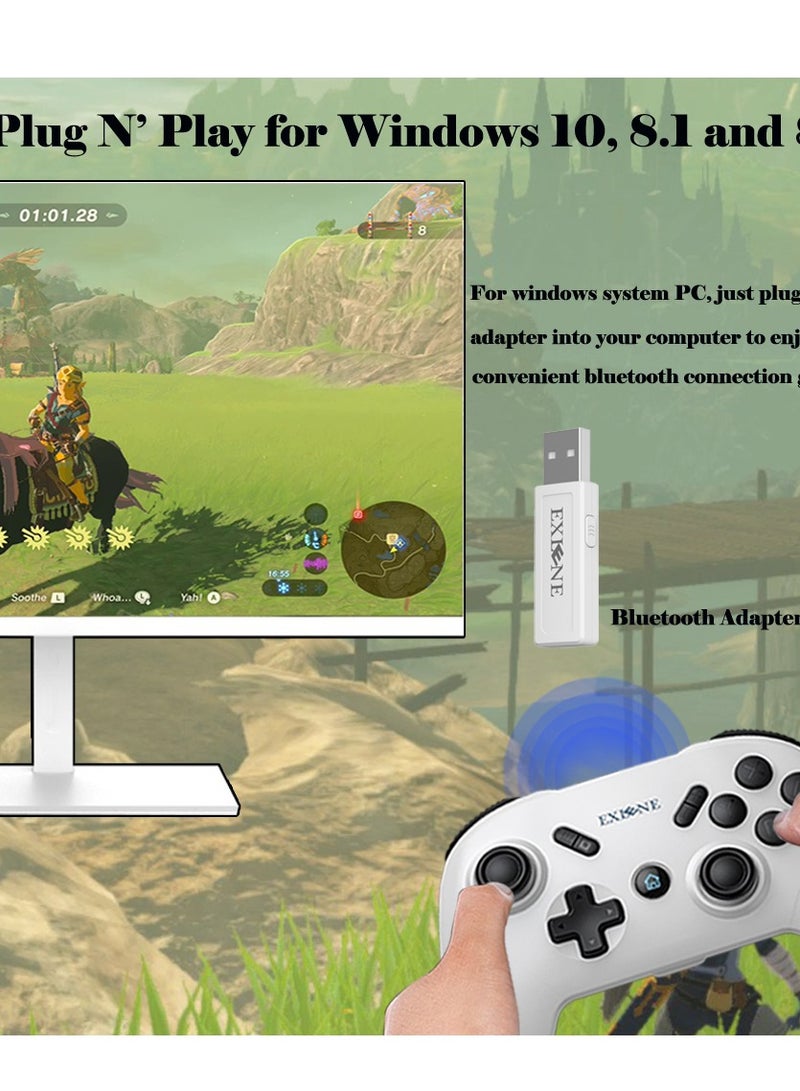 وحدة تحكم Exlene Wireless Switch Pro لجهاز Nintendo Switch/Switch Lite/PC/IOS/Android/Steam، استيقظ، اهتزاز قابل للتعديل وتوربو، التحكم في الحركة - Image 5