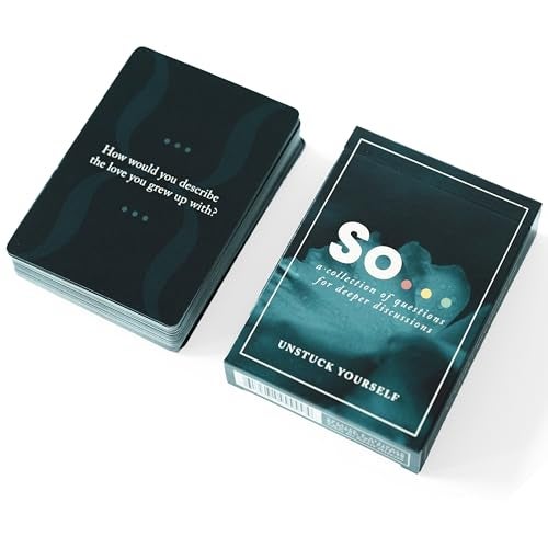 So..? SO Cards Unstuck Yourself Powerful Conversation Starter Cards for Meaningful Discussion and Introspection - Image 1