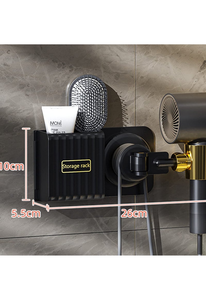 Barakah Wall Mounted Hair Dryer Holder Rack for Hands Free Blow Drying Bathroom Walls Shelf Storage - Image 4