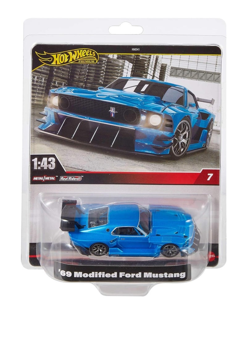 هوت ويلز مركبة فاخرة بمقياس 1:43، نسخ طبق الأصل مرخصة رسميًا لهواة الجمع البالغين، إطارات راكبين حقيقية، هيكل وهيكل معدني/معدني - Image 1