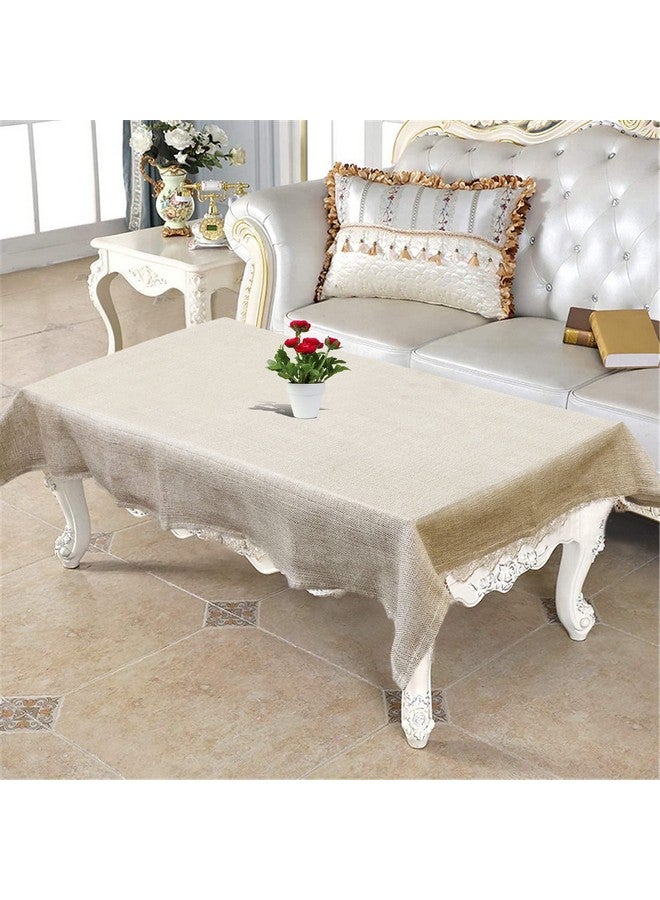 Kuber Industries Jute Center Table Cover, 40"x60" (Cream), Standard (HS39KUBMART023531) - Image 2