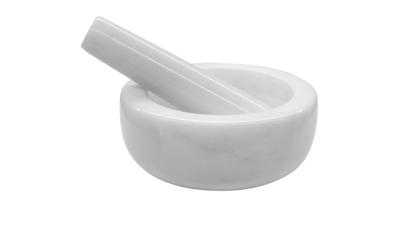 Rossetti Fuji White Marble Mortar & Pestle (13x6.5cm) (Pestle: 15cm)