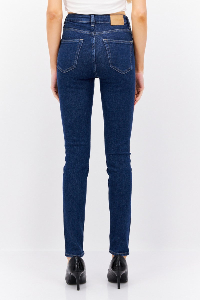 Weekday Women Slim Fit Washed Stretchable Denim Jeans, Blue - Image 3