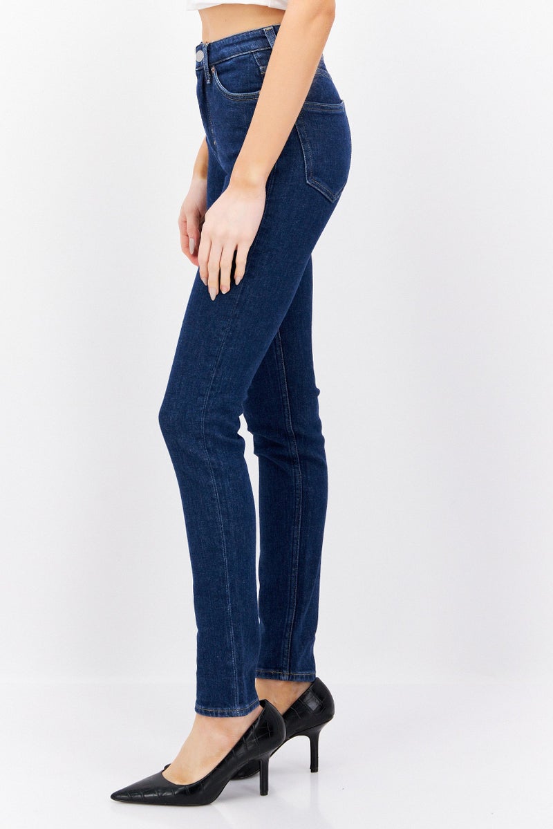 Weekday Women Slim Fit Washed Stretchable Denim Jeans, Blue - Image 2