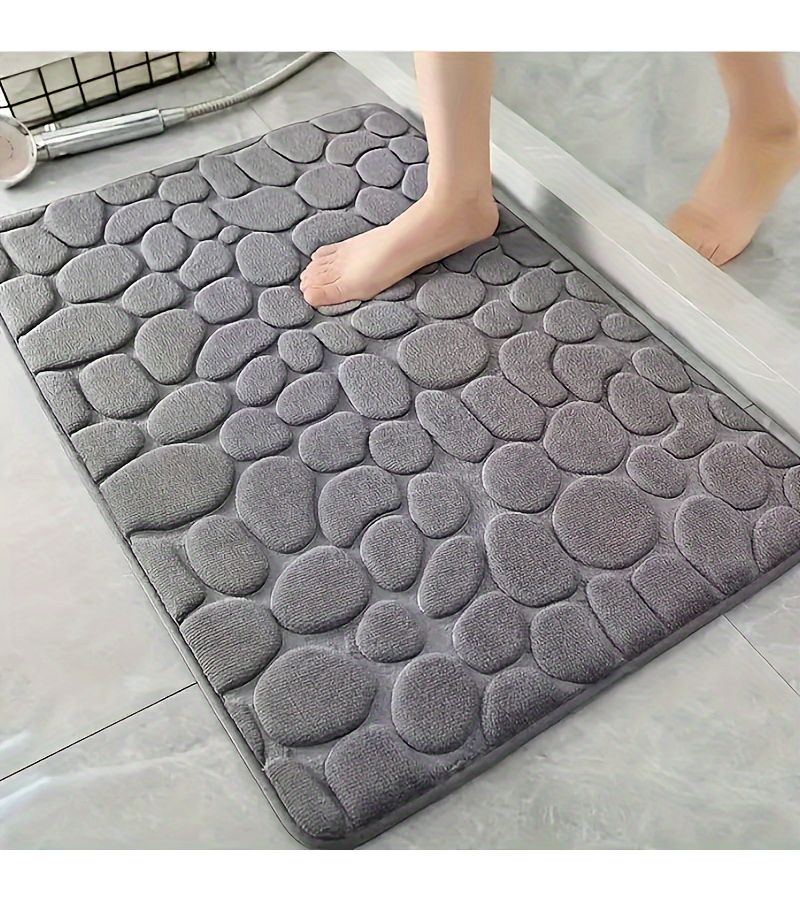 White 40x60cm Coral Velvet Bath Mat Non Slip PVC Bottom Absorbent - Image 2