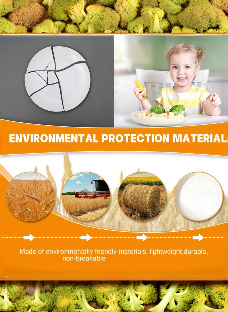 nihao طقم عشاء مكون من 48 قطعة، أطباق 6 بوصات من قش القمح، أطباق دائرية 9 بوصات، طبق مربع 5.5 بوصات، أكواب 3.15 بوصات، أدوات مائدة، طقم أدوات مائدة، خدمة لـ 6 أشخاص، أطباق عشاء، طبق حلوى، أطباق حبوب، أكواب، أطباق بلاستيكية ملونة غير قابلة للكسر للتخييم في الهواء الطلق، أبيض ساحلي - Image 3