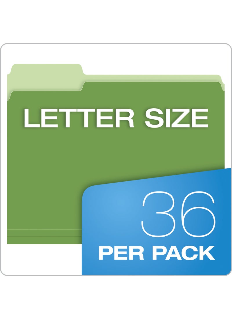 Pendaflex Pendaflex Two-Tone Color File Folders, Letter Size, Assorted Colors (Bright Green, Yellow, Red, Blue), 1/3-Cut Tabs, Assorted, 36 Pack (03086), 4-color  - Image 5
