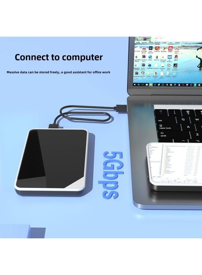 Non-removable USB3.0 Mobile Hard Disk Box 2.5-inch Laptop SSD Solid State Hard Disk Box-Color:Black Mirror USB3.0 Hard Disk Box - Image 4
