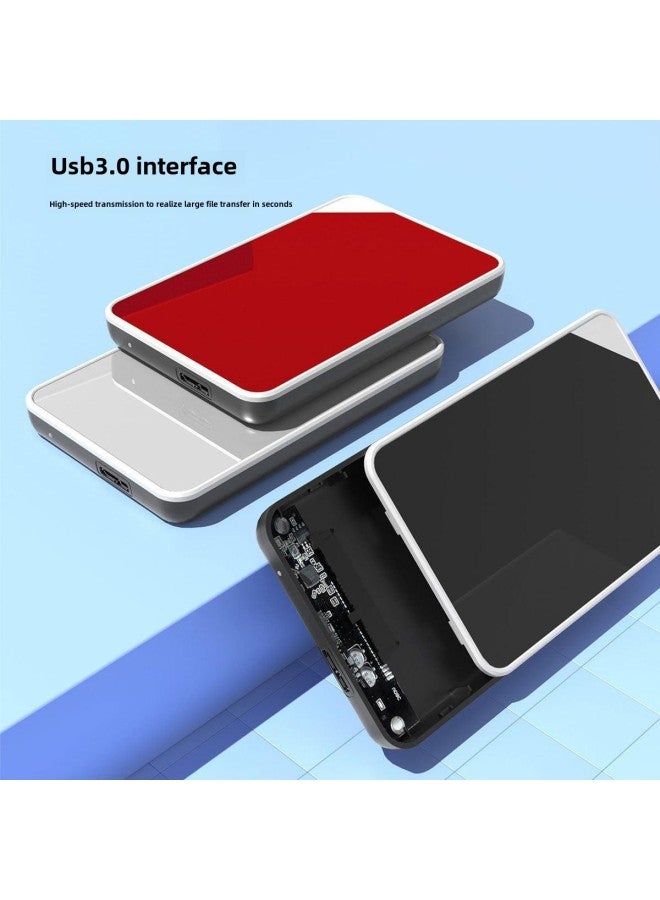 Non-removable USB3.0 Mobile Hard Disk Box 2.5-inch Laptop SSD Solid State Hard Disk Box-Color:Black Mirror USB3.0 Hard Disk Box - Image 3