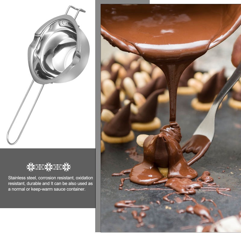 2 pcs Stainless Steel Melting Pot with Handle for Melting Chocolate Butter Candy - Image 3