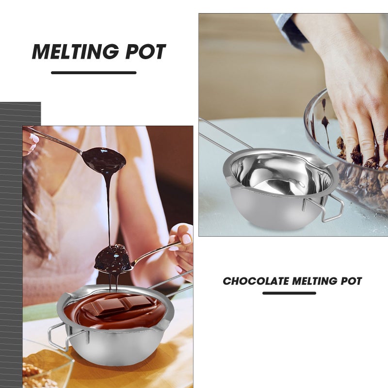 2 pcs Stainless Steel Melting Pot with Handle for Melting Chocolate Butter Candy - Image 5