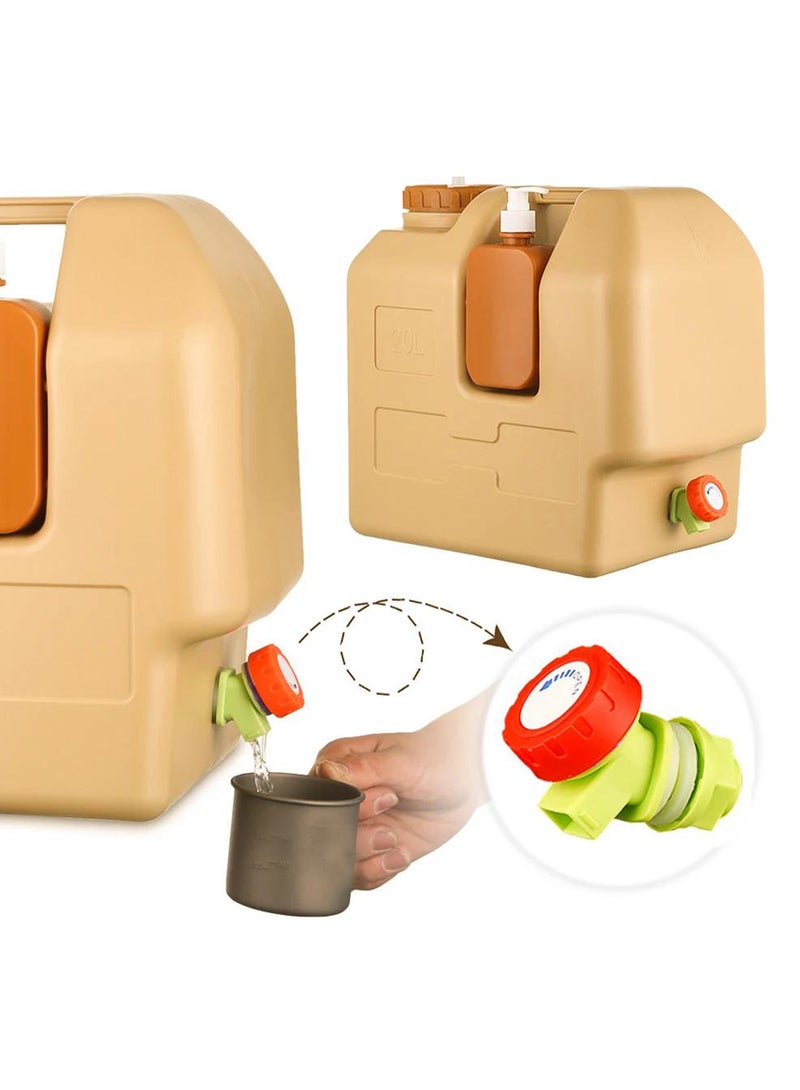 EzzySo Large Capacity Camping Water Storage Tank UV Resistant Portable Camping Water Container with Hand Washing Pot Slot for Outdoor Camping and Family Use - Image 1