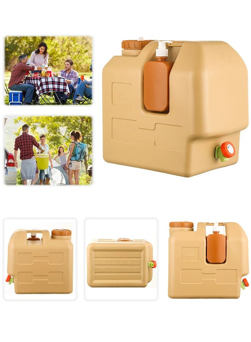 EzzySo Large Capacity Camping Water Storage Tank UV Resistant Portable Camping Water Container with Hand Washing Pot Slot for Outdoor Camping and Family Use - Image 3