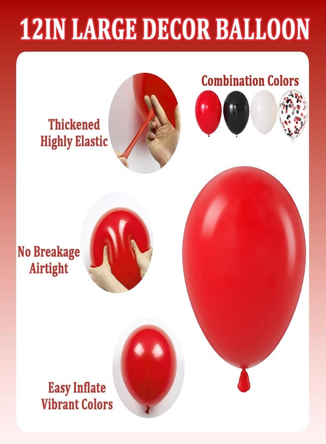 Taeku Black Red White Balloons, 60 Pack 12 Inch Latex Party Balloons with Confetti Balloon for Graduation, Birthday, New Year, Wedding, Halloween Party Decorations - Image 3