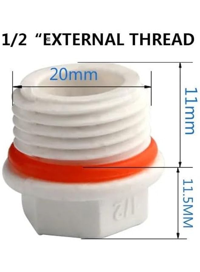 1 2 Inch Male Thread PVC Pipe End Cap Plumbing Fitting Diameter 20MM - Image 3