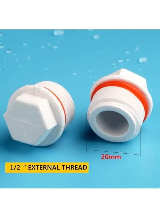 1 2 Inch Male Thread PVC Pipe End Cap Plumbing Fitting Diameter 20MM - Image 5
