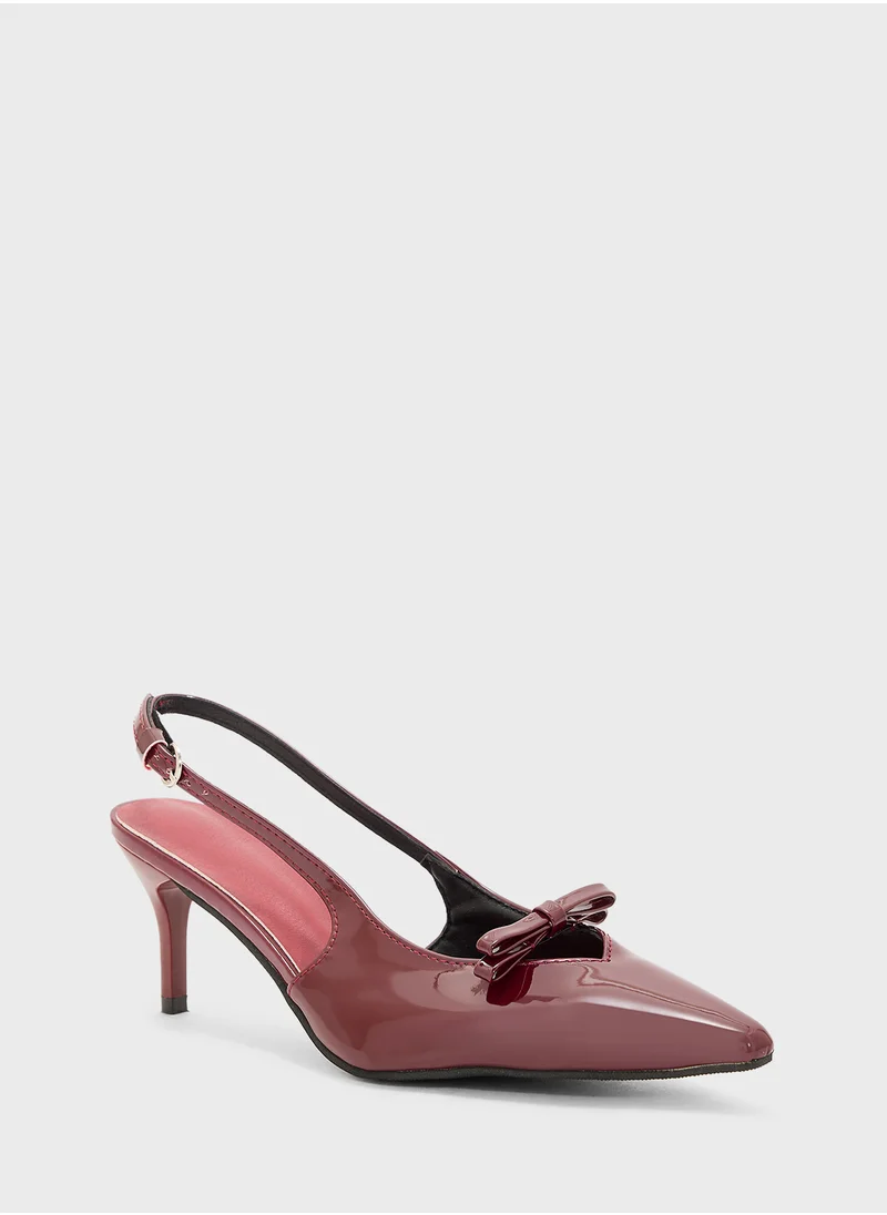ELLA Low Heel Pump With Bow