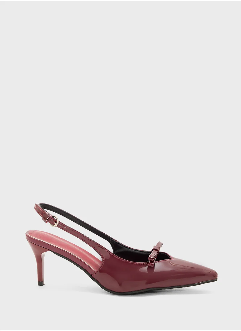 ELLA Low Heel Pump With Bow