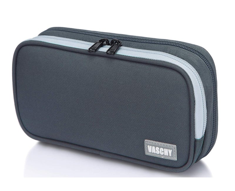 VASCHY Pencil Case, Medium Size Pen/Pencil Holder Pouch Bag with Double Zippers for Work School/Medical Gear Pouch Gray - Image 1