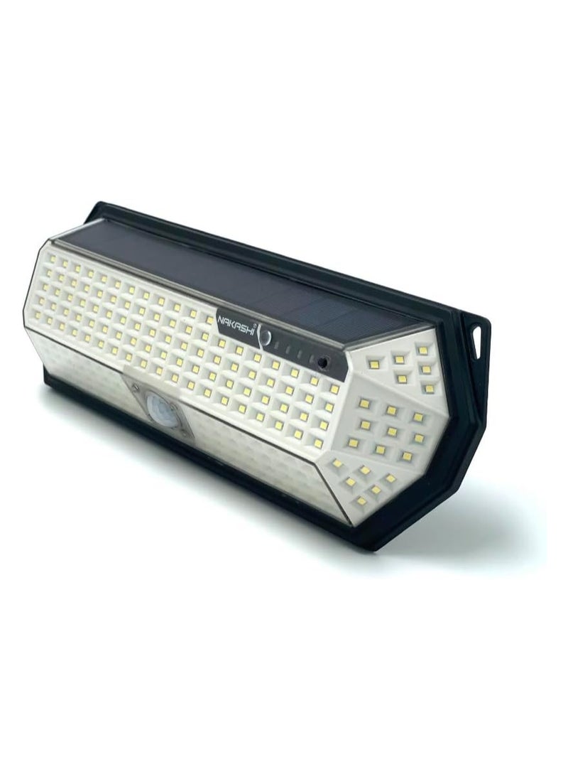 BLUE CORAL - مصابيح حائط خارجية تعمل بالطاقة الشمسية 196 LED مع مستشعر حركة IP65 مصابيح حائط مقاومة للماء للحديقة والتراس مع مستشعر حركة - Image 1