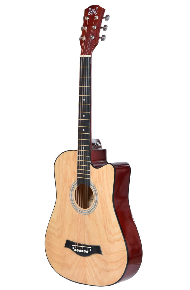 BLUEBERRY B-D38-ASHWOOD Trussrod Acoustic Guitar Kit, with Bag, Strap, One Pack Strings And Picks - 38 Inch (Ashwood) - Image 4
