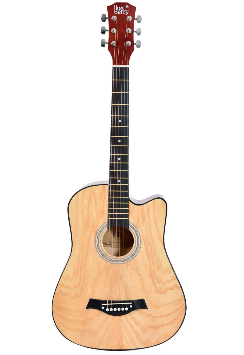 BLUEBERRY B-D38-ASHWOOD Trussrod Acoustic Guitar Kit, with Bag, Strap, One Pack Strings And Picks - 38 Inch (Ashwood) - Image 2