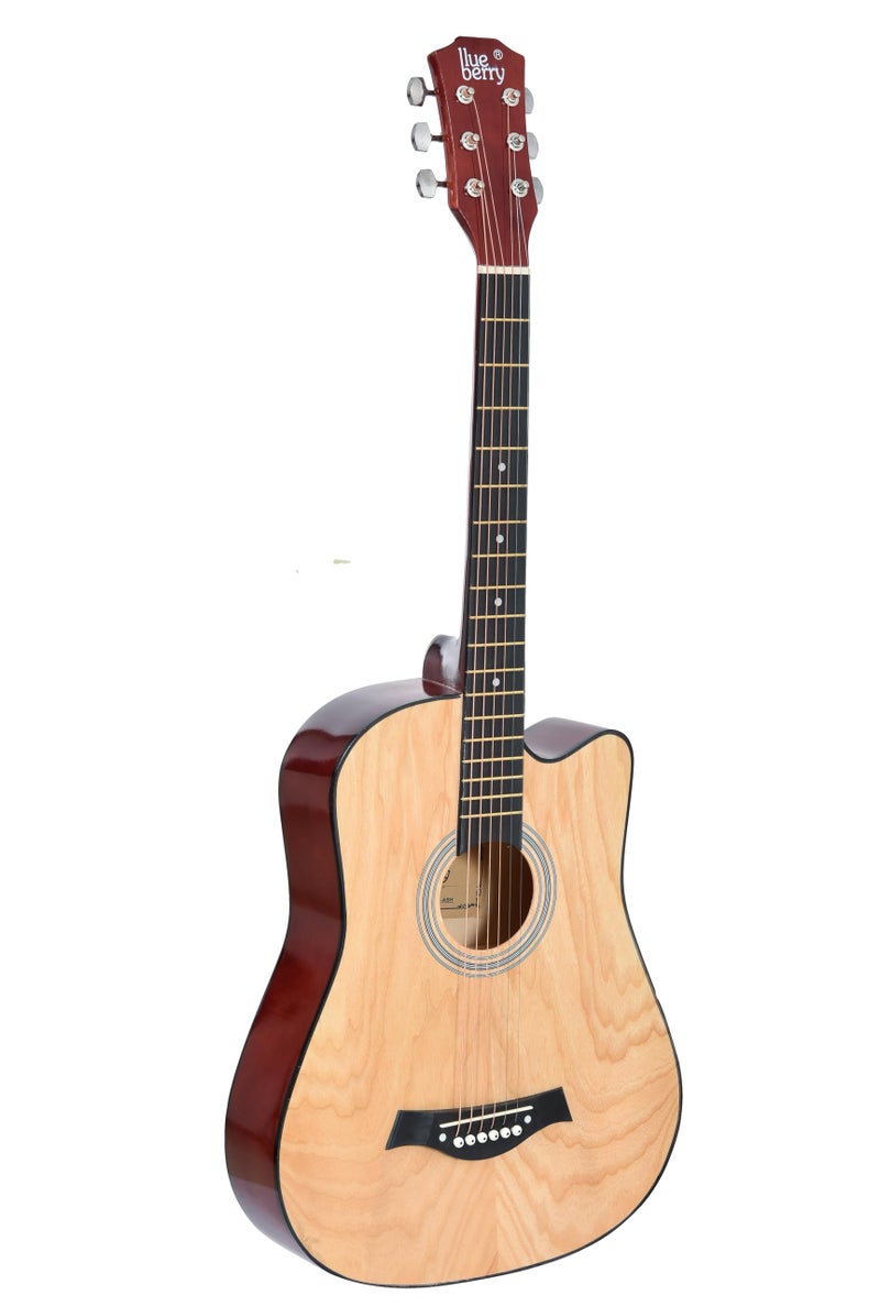 BLUEBERRY B-D38-ASHWOOD Trussrod Acoustic Guitar Kit, with Bag, Strap, One Pack Strings And Picks - 38 Inch (Ashwood) - Image 3