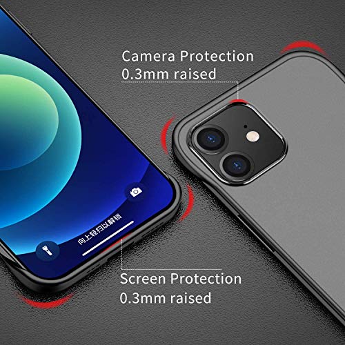 REALCASE iPhone 12 Mini Back Cover Case | Stylish Frameless Matte Hard Skin | Soft TPU Shock Proof Bumper Back Cover Case for iPhone 12 Mini (FR-Black) - Image 5