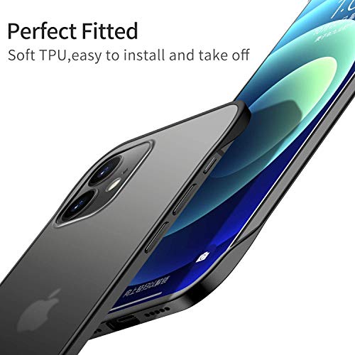 REALCASE iPhone 12 Mini Back Cover Case | Stylish Frameless Matte Hard Skin | Soft TPU Shock Proof Bumper Back Cover Case for iPhone 12 Mini (FR-Black) - Image 4